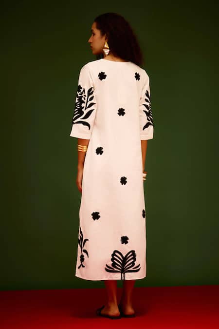 Indian Summer Story Tulip Thread Embroidered Dress 