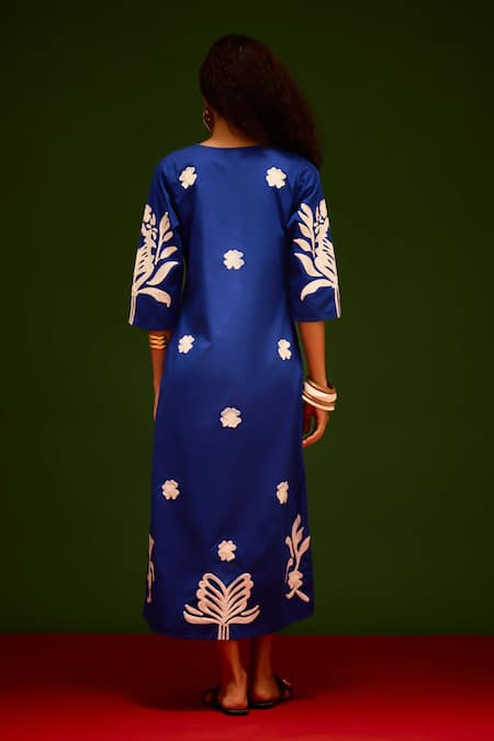 Indian Summer Story Tulip Thread Embroidered Dress 