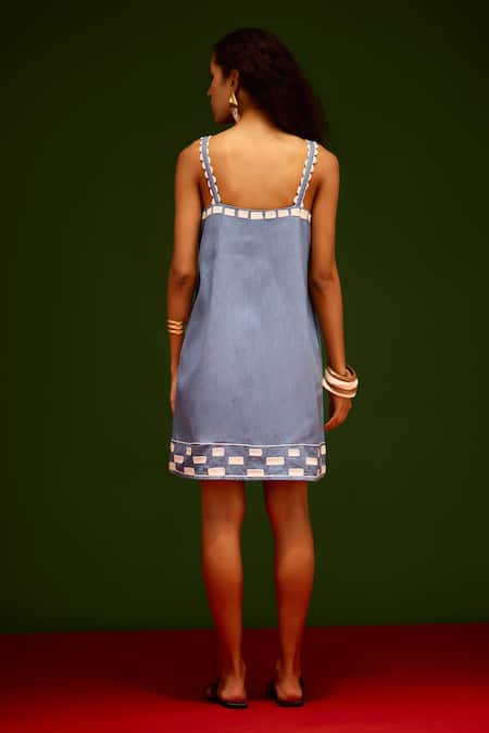 Indian Summer Story Thread Embroidered Dress 