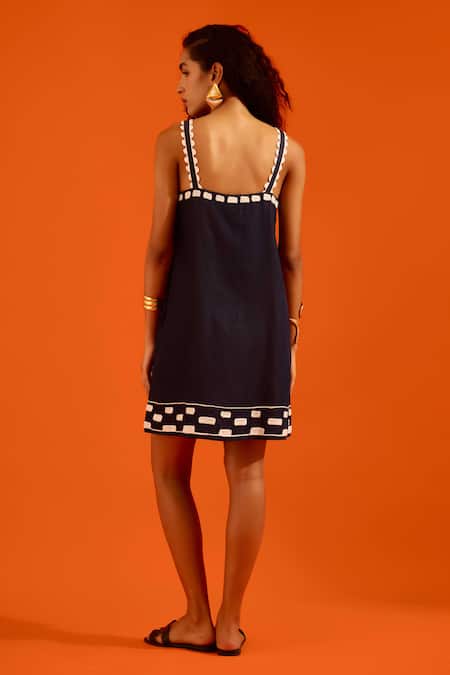 Indian Summer Story Thread Embroidered Dress 