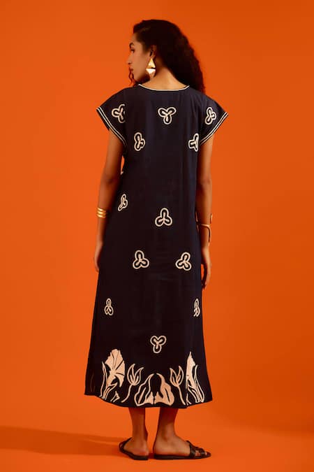 Indian Summer Story Thread Embroidered Dress 