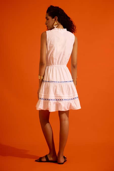 Indian Summer Story Botanica Thread Embroidered Dress 