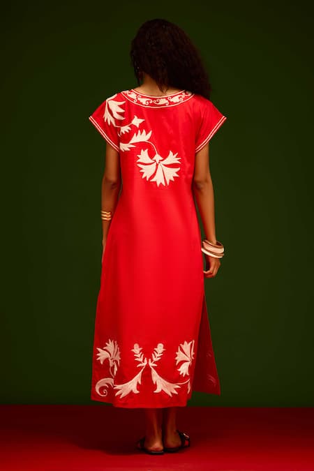 Indian Summer Story Garden Thread Embroidered Dress 