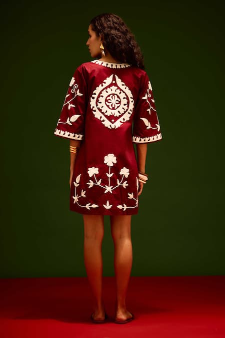 Indian Summer Story Thread Embroidered Dress 