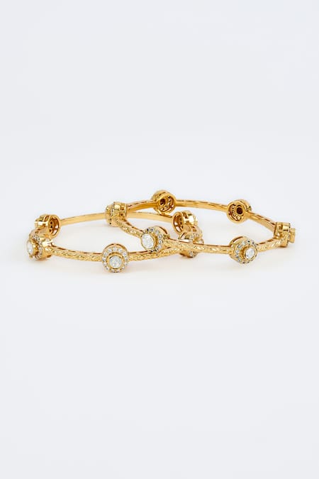 Vivinia By Vidhi Mehra Gold Plated Stones Embellished Bangles Online at Aza Fashions Vivinia By Vidhi Mehra_Gold Plated Stones Embellished Bangles _Online_at_Aza_Fashions