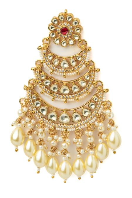 Buy Vivinia By Vidhi Mehra Gold Plated Pearls, Stones Kundan Embellished Earrings Online at Aza Fashions Buy_Vivinia By Vidhi Mehra_Gold Plated Pearls, Stones Kundan Embellished Earrings _Online_at_Aza_Fashions