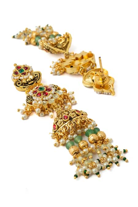 Vivinia By Vidhi Mehra Multi Color Pearls, Stones Kundan Embellished Bridal Necklace Set Online at Aza Fashions Vivinia By Vidhi Mehra_Multi Color Pearls, Stones Kundan Embellished Bridal Necklace Set _Online_at_Aza_Fashions