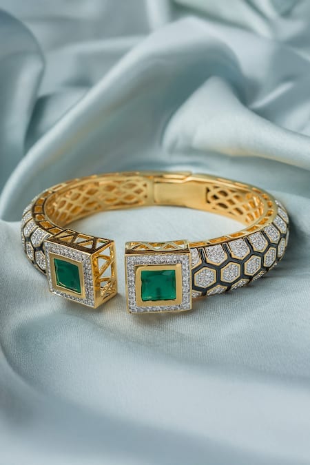 Vivinia By Vidhi Mehra Multi Color Gemstones, Florence Embellished Kada 