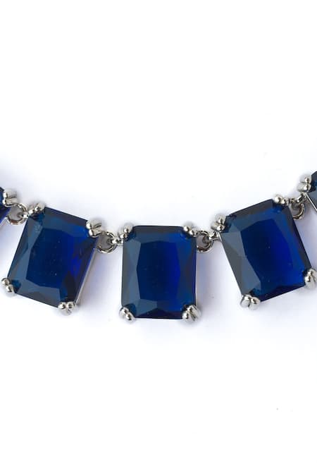 Buy Vivinia By Vidhi Mehra Silver Plated Stones Contrast Embellished Necklace Set Online at Aza Fashions Buy_Vivinia By Vidhi Mehra_Silver Plated Stones Contrast Embellished Necklace Set _Online_at_Aza_Fashions