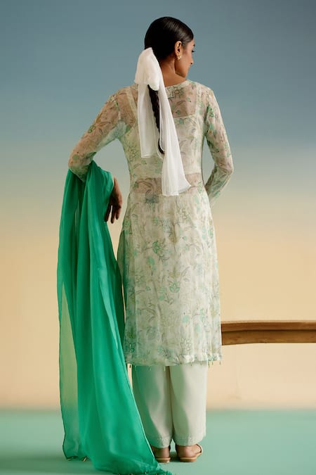Shetab Kazmi Floral Print Kurta Pant Set 