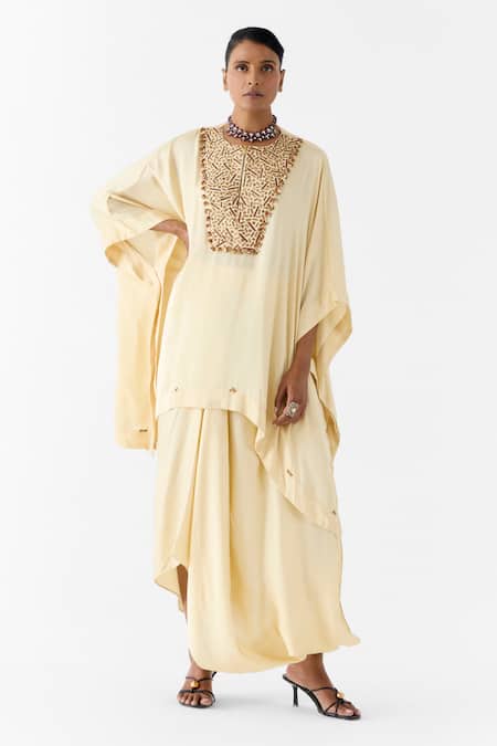 Studio Rigu Pearl Embroidered Kimono & Knot Skirt 