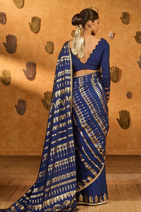 Masaba Midas Touch Saree With Unstitched Blouse Piece 