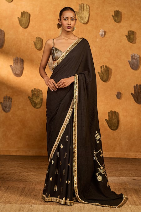 Masaba Wishdrop Gota Saree With Unstitched Blouse Piece 