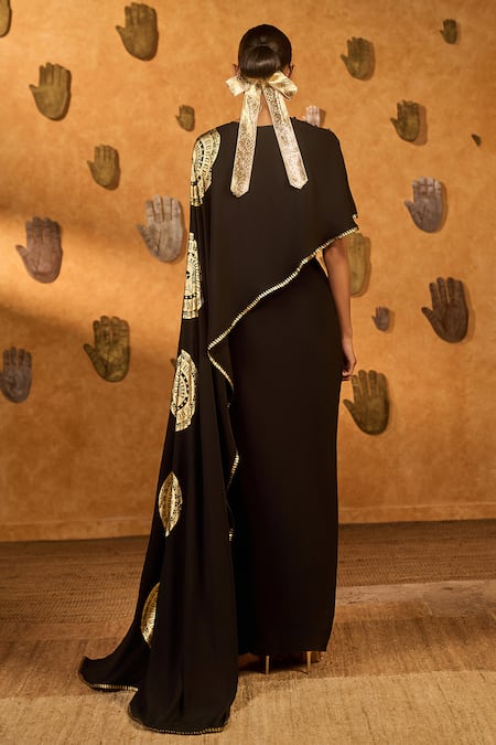 Masaba Moonfish Draped Skirt & Cape Set 