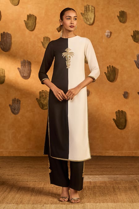 Masaba Black Ying Yang Kurta & Pant Set 