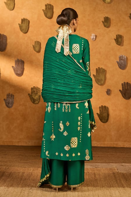 Masaba Green Folkstone Kurta Pant Set 