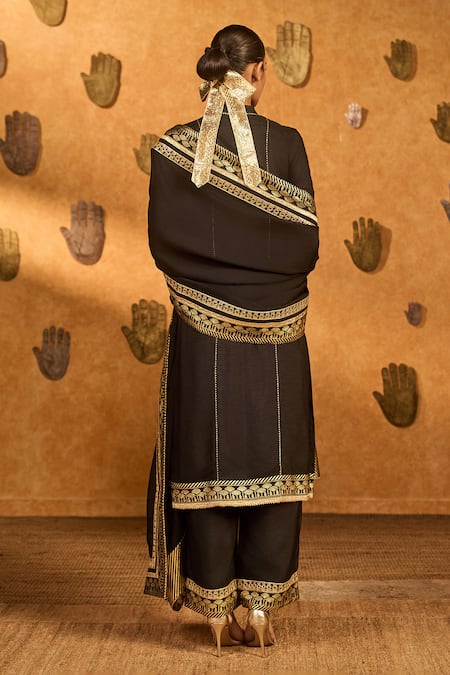 Masaba Black Vase Kurta & Culotte Set 