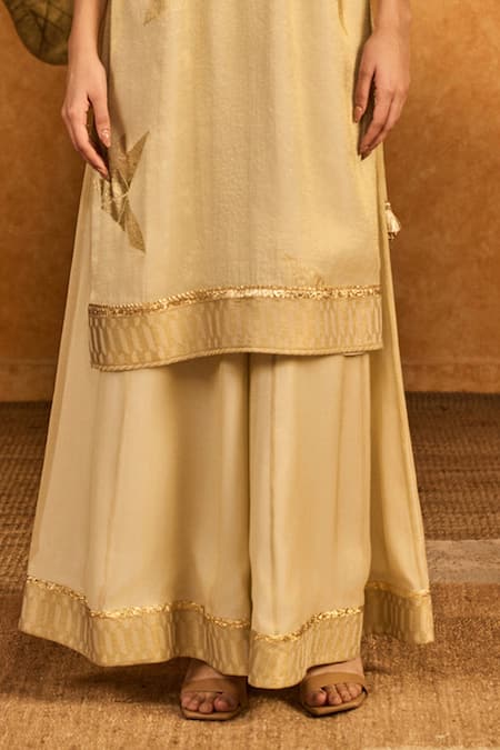 Buy Masaba Ivory Tissue, Organza Foil Printing, Paper Breeze Kurta And Sharara Set Buy_Masaba_Ivory Tissue, Organza Foil Printing, Paper Breeze Kurta And Sharara Set