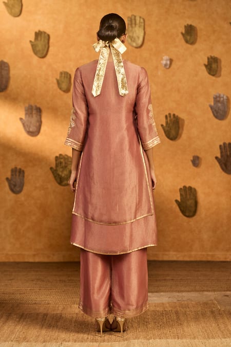 Masaba Mauve Tea Blossom Tissue Kurta Set 