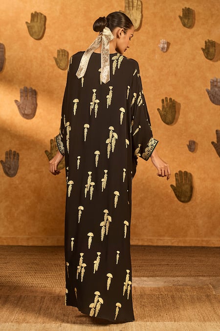 Masaba Black Cherry Vine Kaftan 