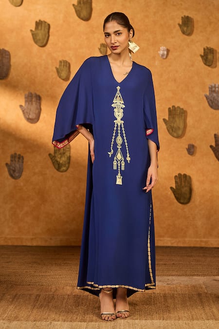 Masaba Sapphire Tribal Whisper Kaftan 