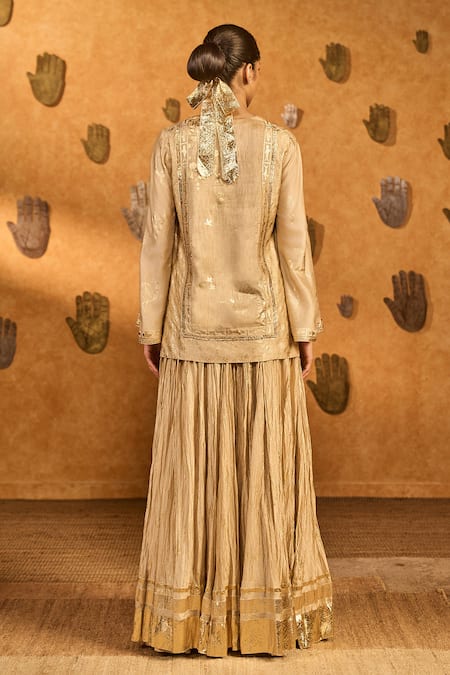 Masaba Oatmeal Crane Dawn Kurta Skirt Set 