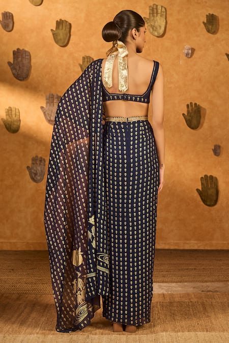 Masaba Snow Light Pre-Stitched Saree With Blouse 