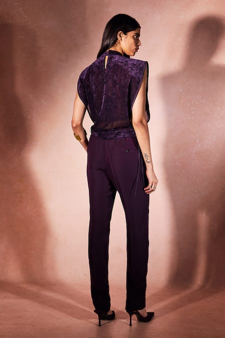 Nirmooha Sheer Embroidered Top & Pant Set 