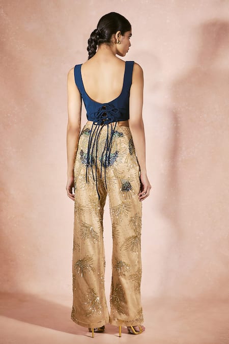 Nirmooha Midnight Top & Contrast Pant Set 