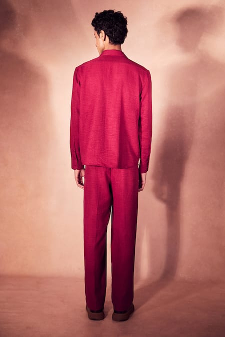 Nirmooha Crimson Ritual Shacket & Pant Set 