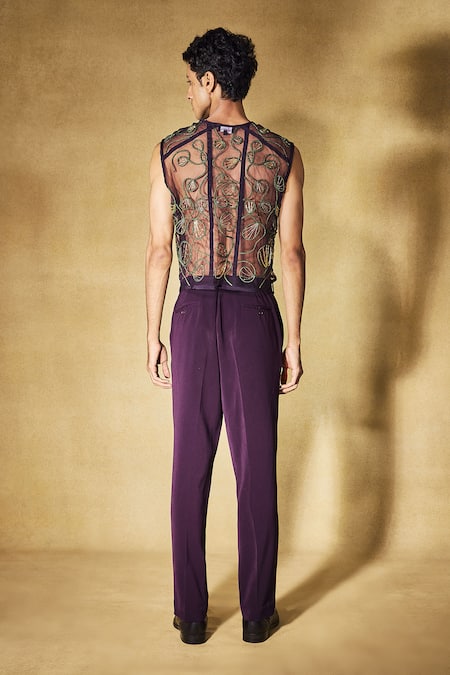 Nirmooha Plum Enchant Tank Top & Pant Set 