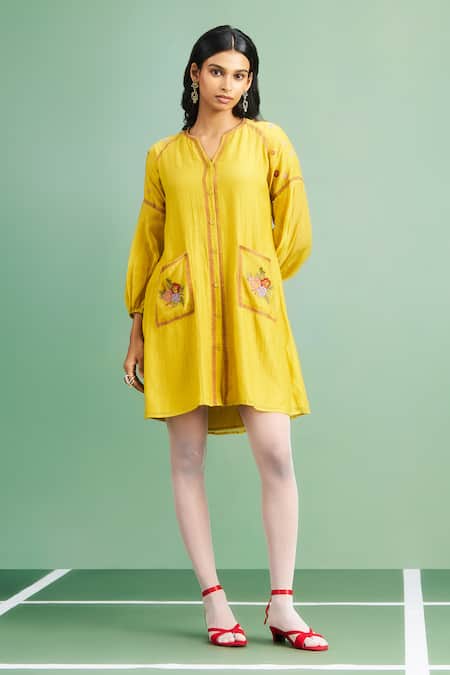 Purple Patch Buttercup Embroidered Dress 