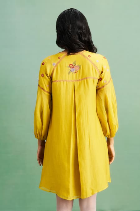 Purple Patch Buttercup Embroidered Dress 