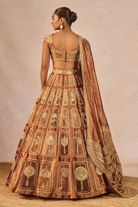 Masaba Zard Sitara Embroidered 12 Kalis Bridal Lehenga Set 