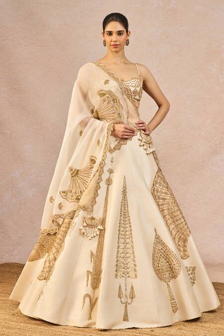 Shop_Masaba_Ivory Tissue, Organza Embroidery, Pehli Kiran 12 Kalis Bridal Lehenga Set _Online_at_Aza_Fashions