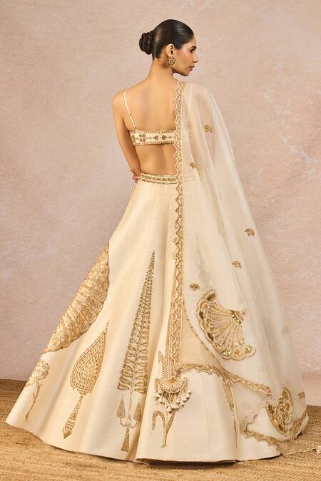 Masaba_Ivory Tissue, Organza Embroidery, Pehli Kiran 12 Kalis Bridal Lehenga Set _at_Aza_Fashions