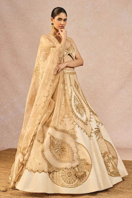 Buy Masaba Ivory Silk, Tissue, Organza Embroidery, Noor Ban Gaye Bridal Lehenga Set Online at Aza Fashions Buy_Masaba_Ivory Silk, Tissue, Organza Embroidery, Noor Ban Gaye Bridal Lehenga Set _Online_at_Aza_Fashions