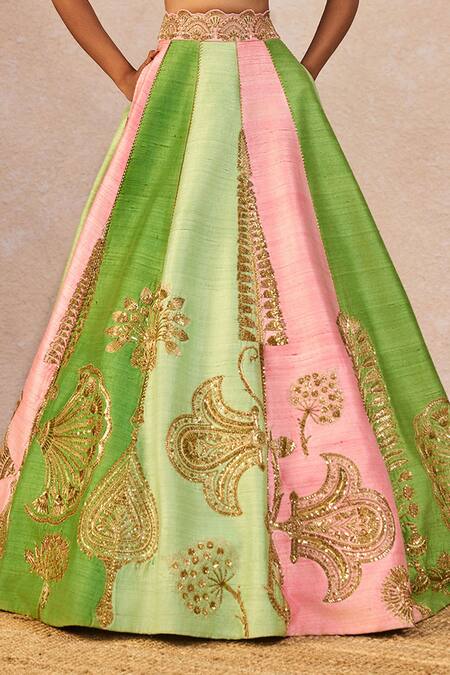 Shop Masaba Pink Silk, Organza, Tissue Embroidery, Gulposh 12 Kalis Pankha Lehenga Set Online at Aza Fashions Shop_Masaba_Pink Silk, Organza, Tissue Embroidery, Gulposh 12 Kalis Pankha Lehenga Set _Online_at_Aza_Fashions