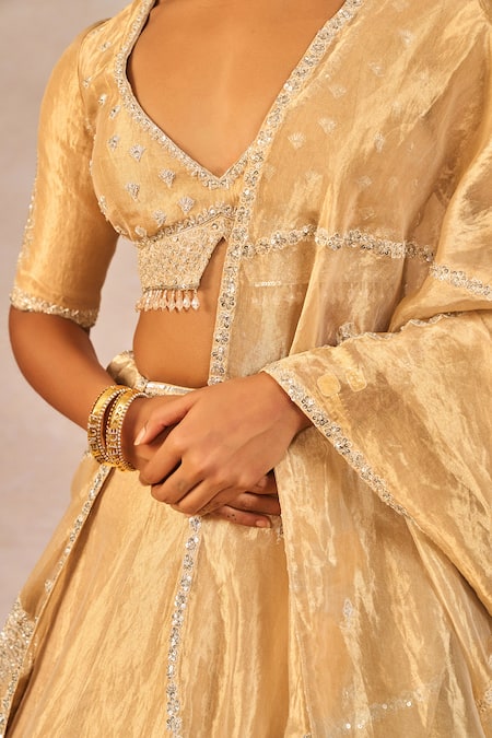 Masaba Gold Tissue Embroidery, Sequins, Stones, Beads, Chandni 12 Kalis Lehenga Set at Aza Fashions Masaba_Gold Tissue Embroidery, Sequins, Stones, Beads, Chandni 12 Kalis Lehenga Set _at_Aza_Fashions