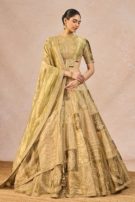 Masaba Green Tissue Embroidery, Patchwork, Stones, Khwabon Ki Shehzadi Lehenga Set 