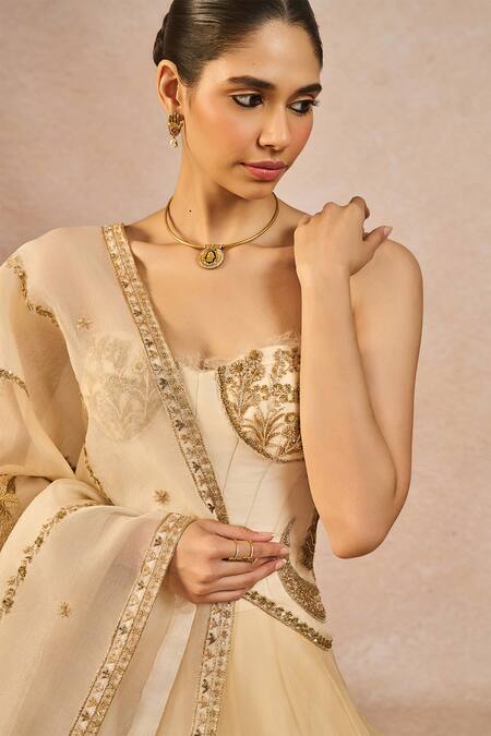 Buy Masaba Ivory Organza, Silk Embroidery, Zari, Pearls Tera Khayal 12 Kalis Lehenga Set Online at Aza Fashions Buy_Masaba_Ivory Organza, Silk Embroidery, Zari, Pearls Tera Khayal 12 Kalis Lehenga Set _Online_at_Aza_Fashions