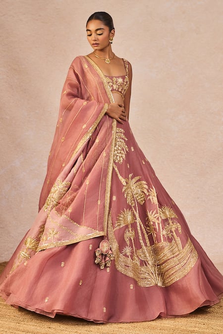 Buy Masaba Pink Organza Embroidery, Zari, Crystals, Pyaar Ke Charche 12 Kalis Lehenga Set Buy_Masaba_Pink Organza Embroidery, Zari, Crystals, Pyaar Ke Charche 12 Kalis Lehenga Set