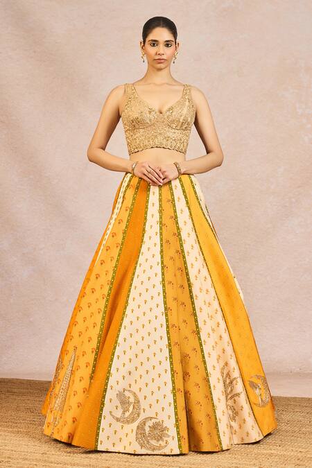 Shop Masaba Mustard Silk, Tissue, Organza Embroidery, Stones, Aur Tum 12 Kalis Lehenga Set Online at Aza Fashions Shop_Masaba_Mustard Silk, Tissue, Organza Embroidery, Stones, Aur Tum 12 Kalis Lehenga Set _Online_at_Aza_Fashions