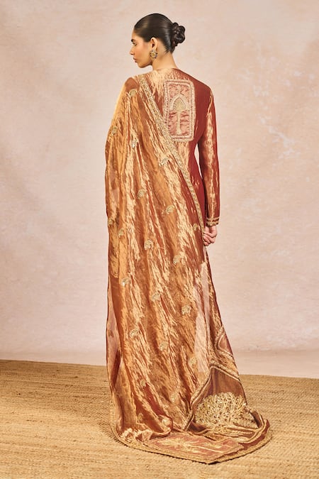 Masaba Zard Sitara Tissue Saree Set With Jacket 