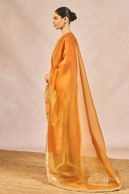 Masaba Rust Silk, Organza Embroidery, Patchwork, Zari, Sequins Dil Lubhata Kurta Set at Aza Fashions Masaba_Rust Silk, Organza Embroidery, Patchwork, Zari, Sequins Dil Lubhata Kurta Set _at_Aza_Fashions