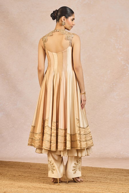 Masaba Ivory Silk, Organza Embroidery, Sequins Round Neck Tera Khyaal Anarkali Set at Aza Fashions Masaba_Ivory Silk, Organza Embroidery, Sequins Round Neck Tera Khyaal Anarkali Set _at_Aza_Fashions