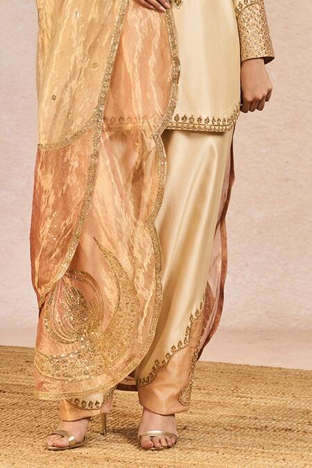 Masaba_Ivory Silk, Organza Embroidery, Zari, Patchwork Noor Ban Gye Kurta Salwar Set _at_Aza_Fashions