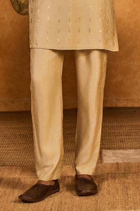 Masaba Beige Silk Foil Printing Littile Pots Kurta Set Online at Aza Fashions Masaba_Beige Silk Foil Printing Littile Pots Kurta Set_Online_at_Aza_Fashions