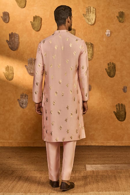 Masaba Baby Pink Whispering Leaf Kurta Set 