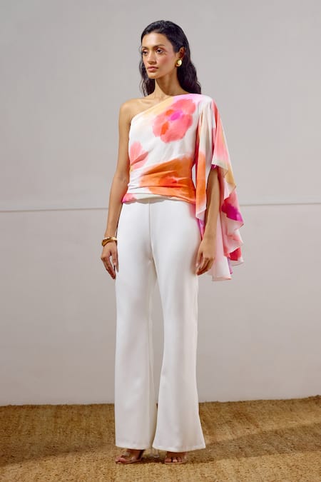 Lavanya Ahuja Billow Draped One Shoulder Top 